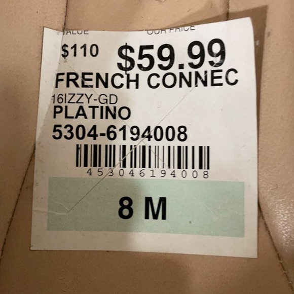 French Connection, size 8, gold flat shoe - Picture 3 of 3